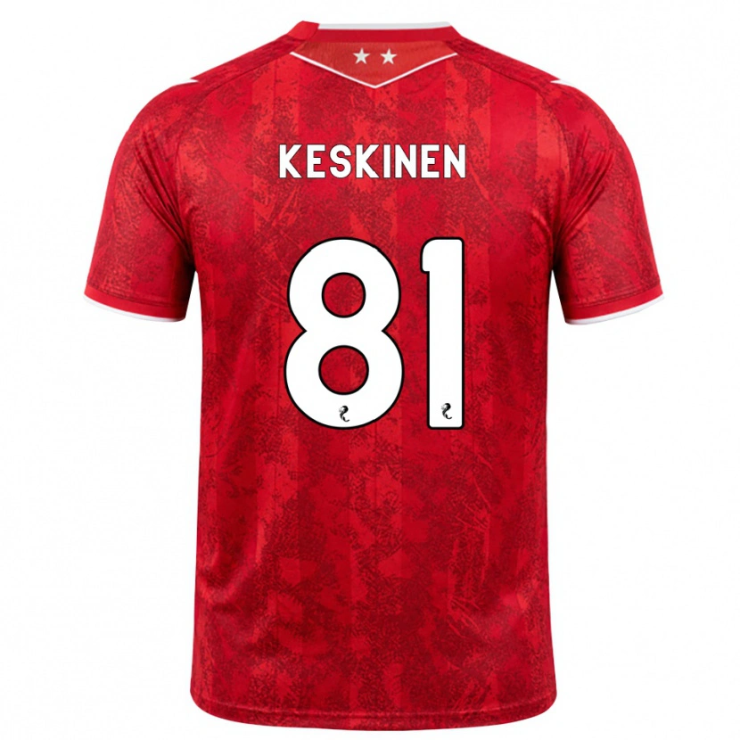 Danxen Niño Camiseta Topi Keskinen #81 Rojo Blanco 1ª Equipación 2026/27 La Camisa