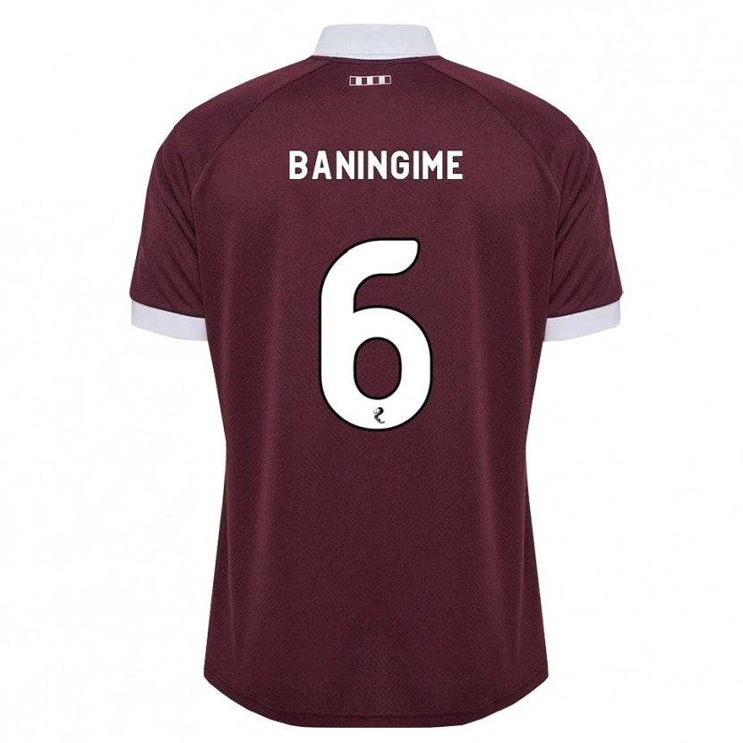 Danxen Niño Camiseta Beni Baningime #6 Blanco Borgoña 1ª Equipación 2026/27 La Camisa