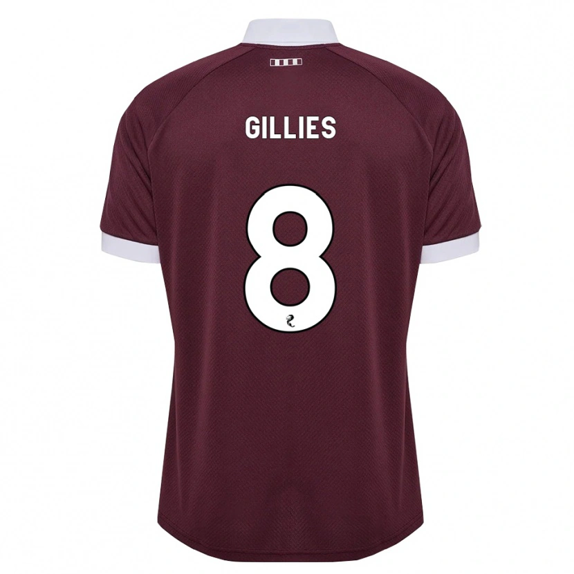 Danxen Niño Camiseta Matthew Gillies #8 Blanco Borgoña 1ª Equipación 2026/27 La Camisa