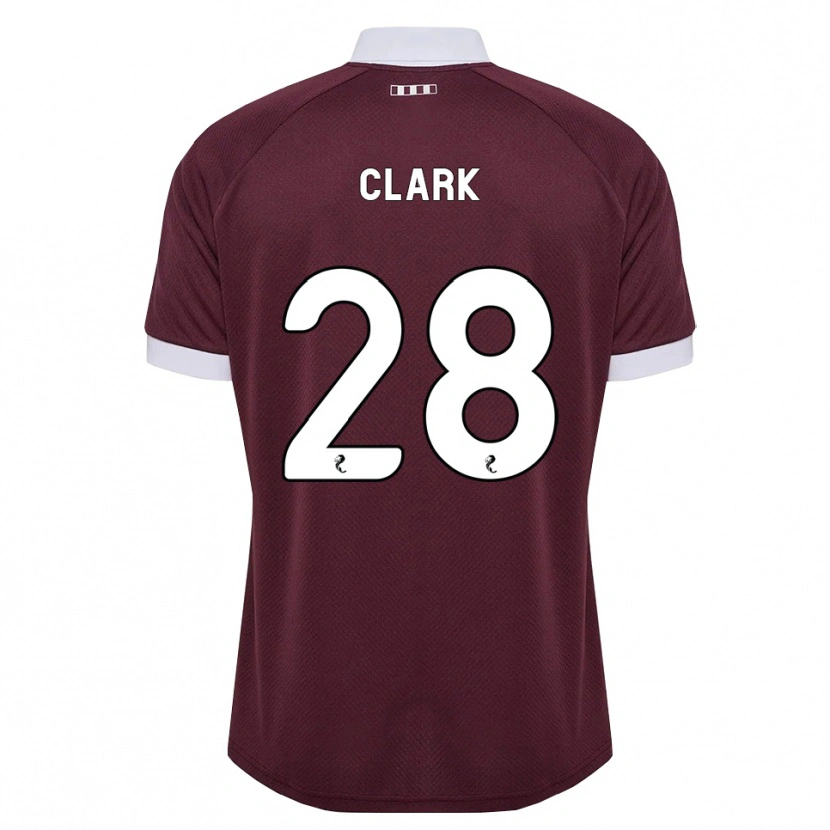 Danxen Niño Camiseta Zander Clark #28 Blanco Borgoña 1ª Equipación 2026/27 La Camisa