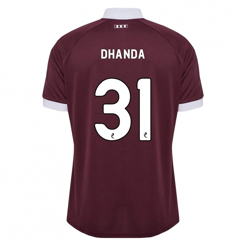 Danxen Niño Camiseta Yan Dhanda #31 Blanco Borgoña 1ª Equipación 2026/27 La Camisa