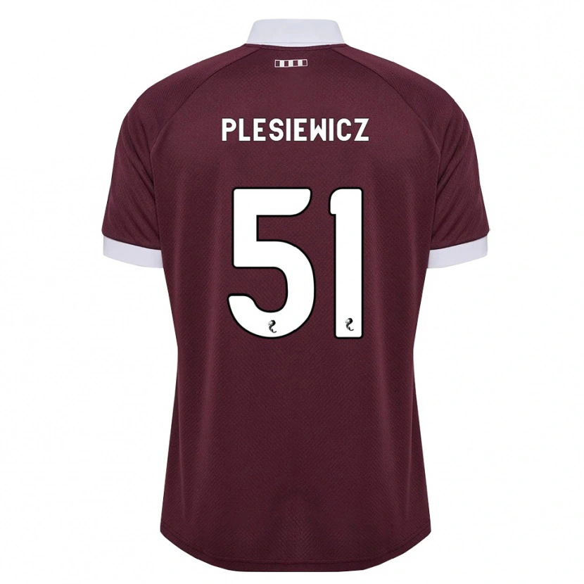 Danxen Niño Camiseta Szymon Plesiewicz #51 Blanco Borgoña 1ª Equipación 2026/27 La Camisa