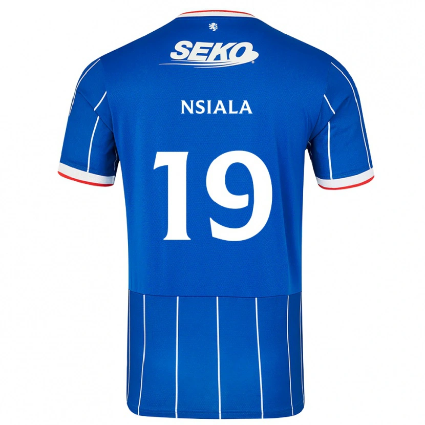Danxen Niño Camiseta Clinton Nsiala #19 Rojo Azul Blanco 1ª Equipación 2026/27 La Camisa
