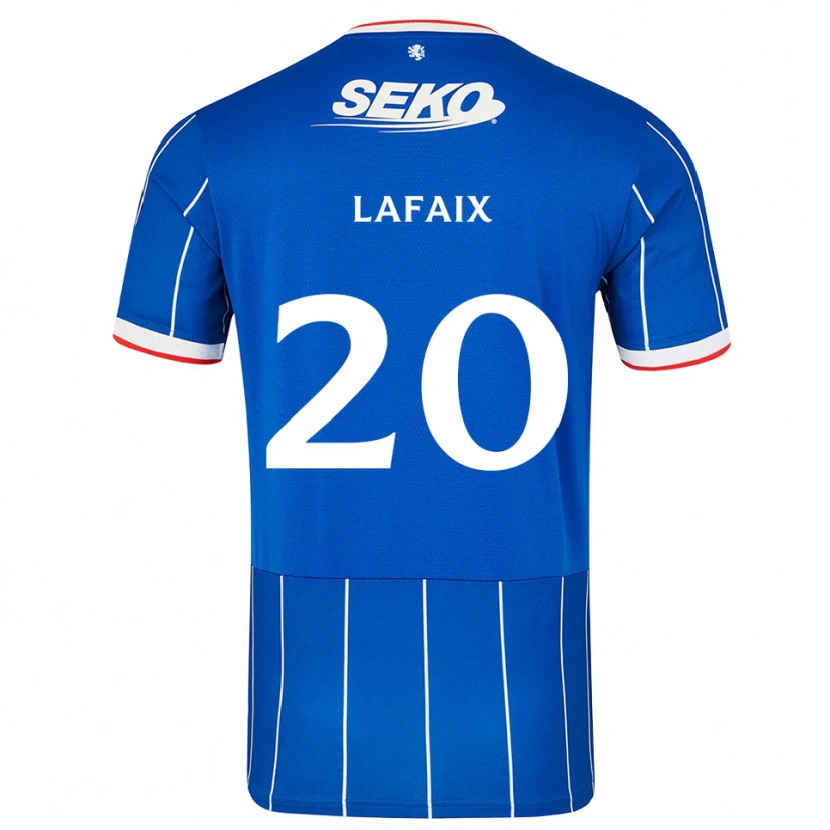 Danxen Niño Camiseta Camille Lafaix #20 Rojo Azul Blanco 1ª Equipación 2026/27 La Camisa