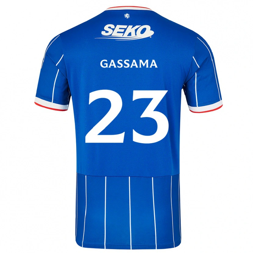 Danxen Niño Camiseta Djeidi Gassama #23 Rojo Azul Blanco 1ª Equipación 2026/27 La Camisa