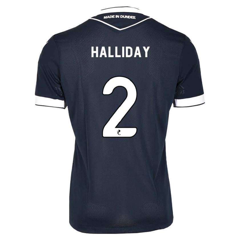 Danxen Niño Camiseta Brad Halliday #2 Azul Medianoche Blanco 1ª Equipación 2026/27 La Camisa