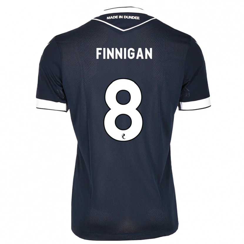 Danxen Niño Camiseta Ryan Finnigan #8 Azul Medianoche Blanco 1ª Equipación 2026/27 La Camisa