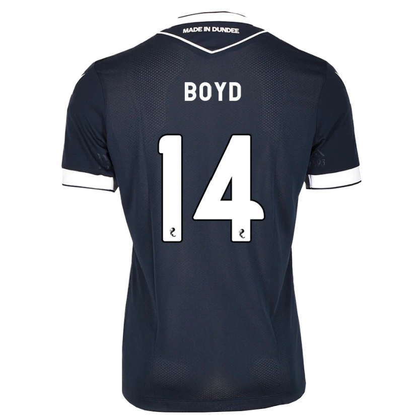 Danxen Niño Camiseta Travis Boyd #14 Azul Medianoche Blanco 1ª Equipación 2026/27 La Camisa