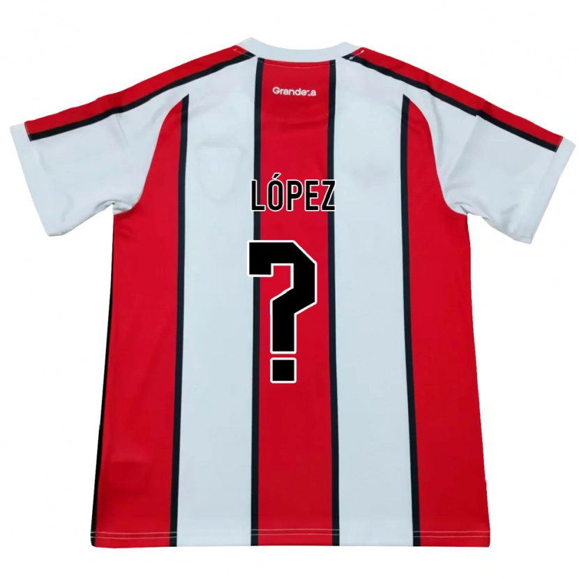Danxen Niño Camiseta Felipe López #0 Blanco Rojo Negro 2ª Equipación 2026/27 La Camisa