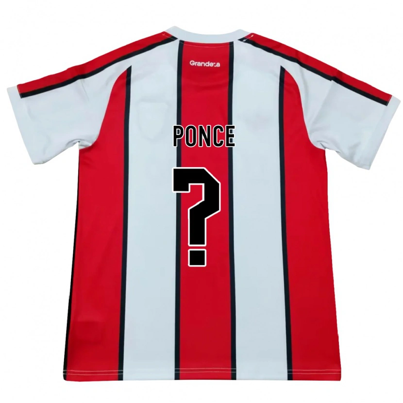 Danxen Niño Camiseta Tomas Castro Ponce #0 Blanco Rojo Negro 2ª Equipación 2026/27 La Camisa