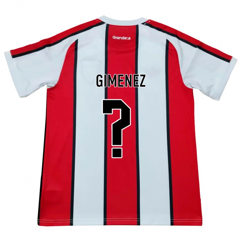 Danxen Niño Camiseta Ulises Giménez #0 Blanco Rojo Negro 2ª Equipación 2026/27 La Camisa