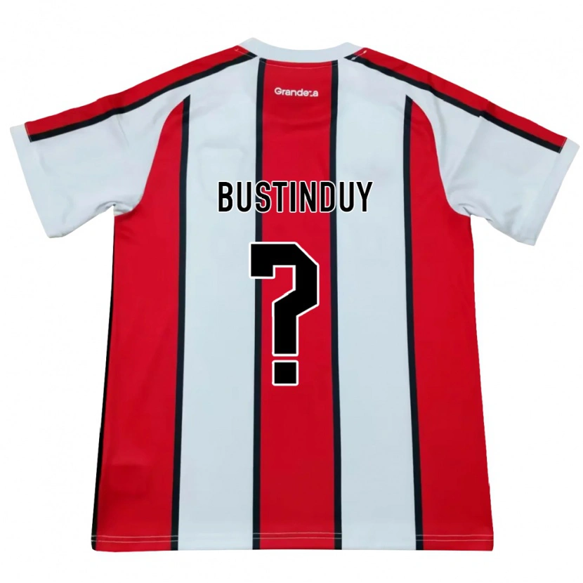 Danxen Niño Camiseta Agustín Bustinduy #0 Blanco Rojo Negro 2ª Equipación 2026/27 La Camisa