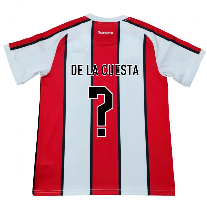 Danxen Niño Camiseta Agustín De La Cuesta #0 Blanco Rojo Negro 2ª Equipación 2026/27 La Camisa