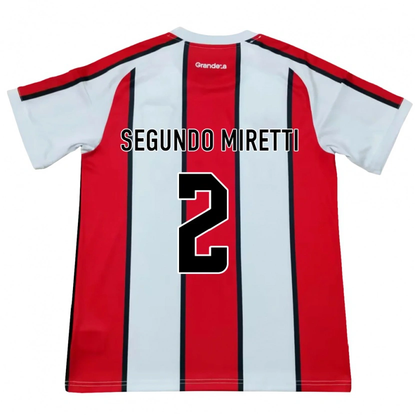 Danxen Niño Camiseta Juan Segundo Miretti #2 Blanco Rojo Negro 2ª Equipación 2026/27 La Camisa
