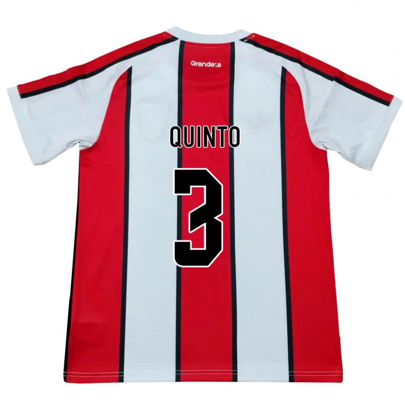 Danxen Niño Camiseta Eyder Quinto #3 Blanco Rojo Negro 2ª Equipación 2026/27 La Camisa