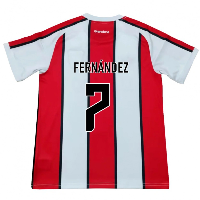 Danxen Niño Camiseta Román Fernández #7 Blanco Rojo Negro 2ª Equipación 2026/27 La Camisa