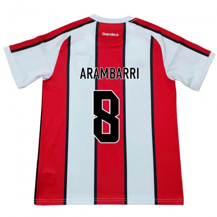 Danxen Niño Camiseta Mauro Arambarri #8 Blanco Rojo Negro 2ª Equipación 2026/27 La Camisa