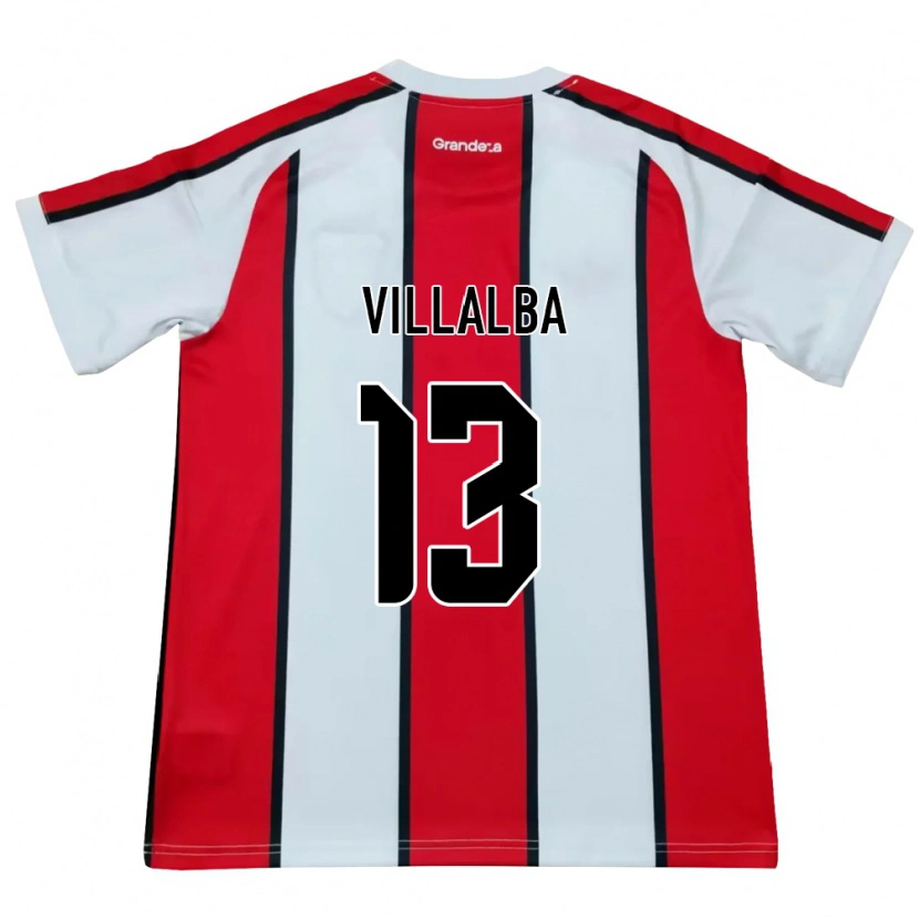 Danxen Niño Camiseta Jonathan Villalba #13 Blanco Rojo Negro 2ª Equipación 2026/27 La Camisa