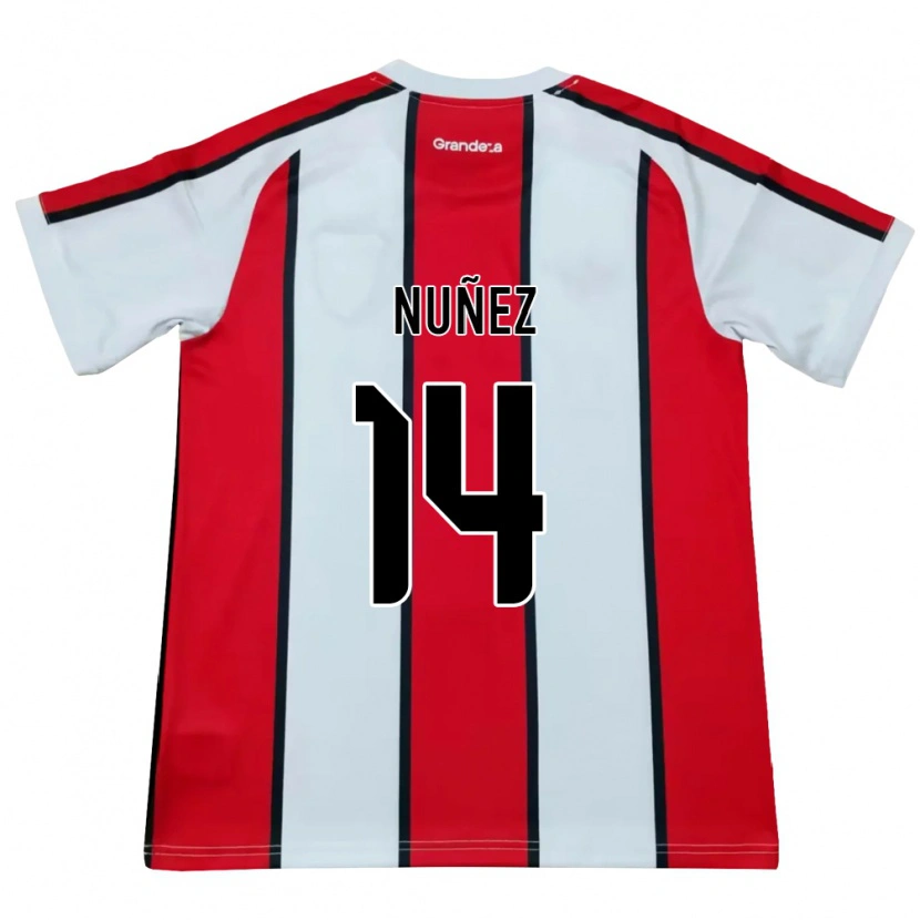 Danxen Niño Camiseta Elias Nuñez #14 Blanco Rojo Negro 2ª Equipación 2026/27 La Camisa