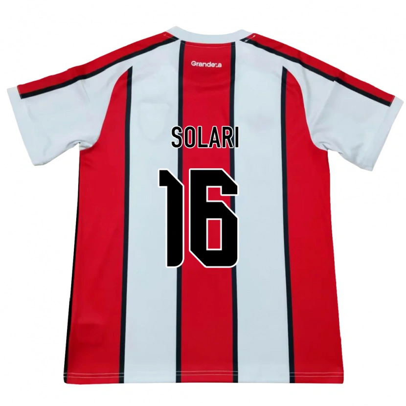 Danxen Niño Camiseta Juan Solari #16 Blanco Rojo Negro 2ª Equipación 2026/27 La Camisa