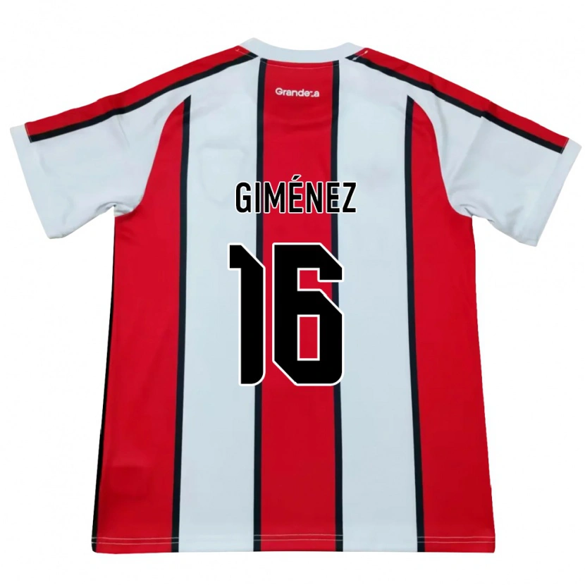 Danxen Niño Camiseta Bautista Giménez #16 Blanco Rojo Negro 2ª Equipación 2026/27 La Camisa