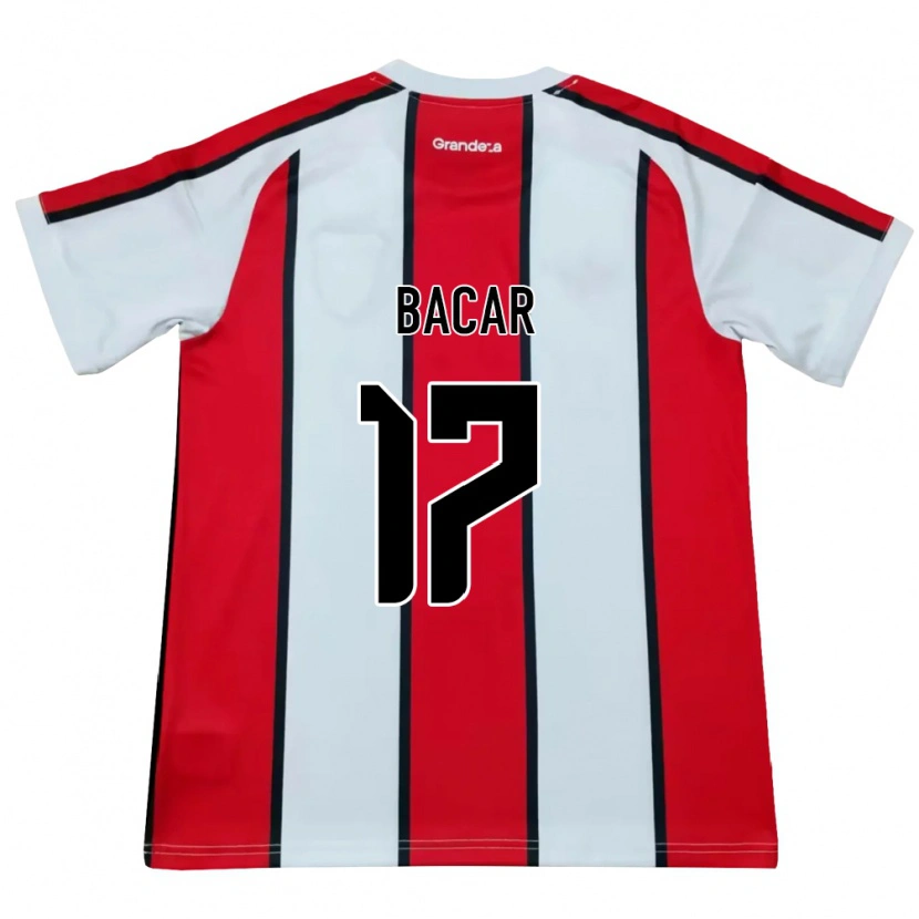 Danxen Niño Camiseta Tobías Bacar #17 Blanco Rojo Negro 2ª Equipación 2026/27 La Camisa