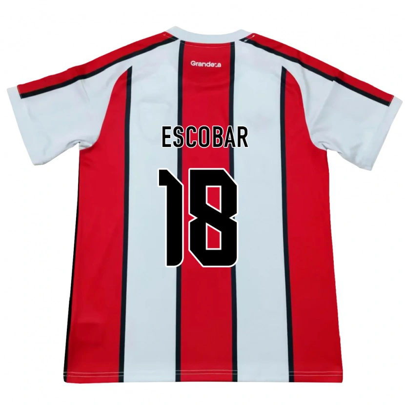Danxen Niño Camiseta Galo Escobar #18 Blanco Rojo Negro 2ª Equipación 2026/27 La Camisa