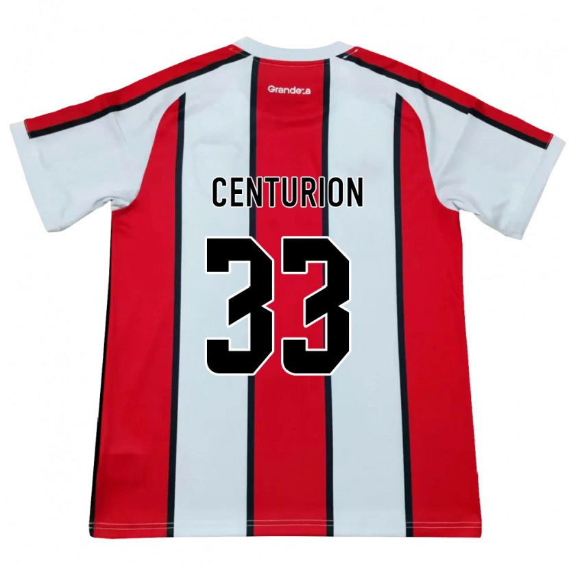 Danxen Niño Camiseta Ezequiel Centurión #33 Blanco Rojo Negro 2ª Equipación 2026/27 La Camisa