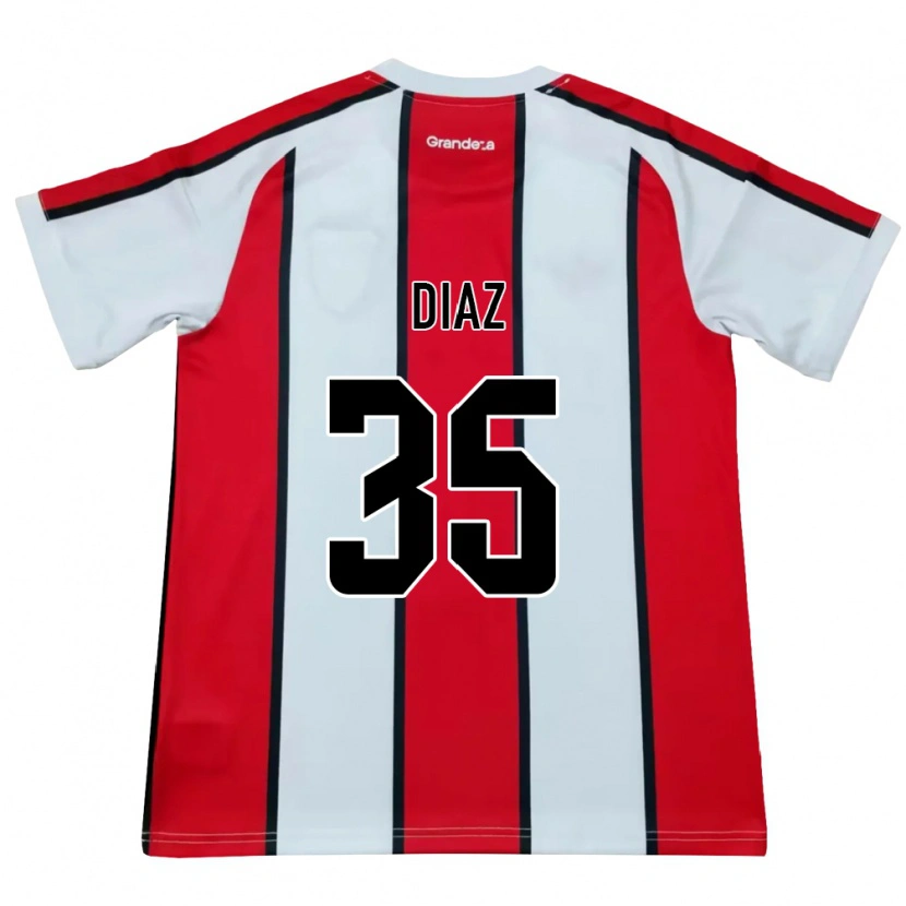 Danxen Niño Camiseta Leonardo Diaz #35 Blanco Rojo Negro 2ª Equipación 2026/27 La Camisa