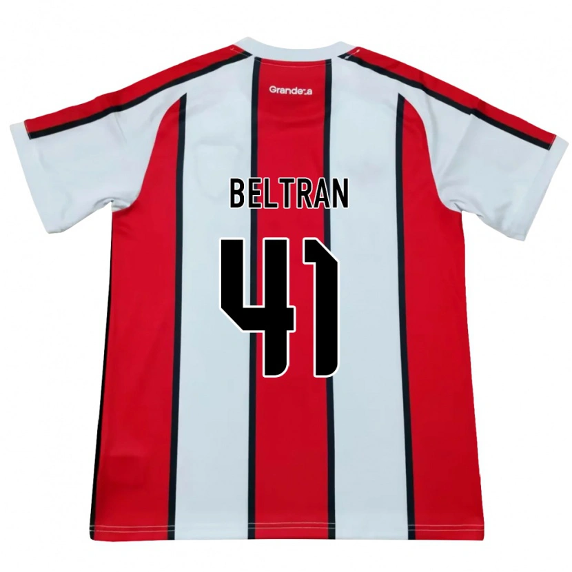 Danxen Niño Camiseta Santiago Beltrán #41 Blanco Rojo Negro 2ª Equipación 2026/27 La Camisa