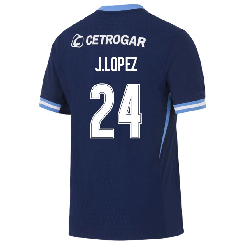 Danxen Niño Camiseta Julian Lopez #24 Azul Real Azul Claro Blanco 2ª Equipación 2026/27 La Camisa