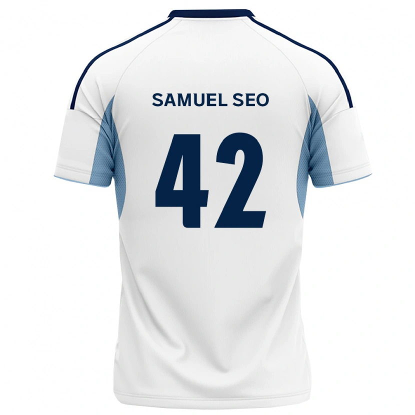 Danxen Niño Camiseta Samuel Seo #42 Azul Real Blanco 2ª Equipación 2026/27 La Camisa
