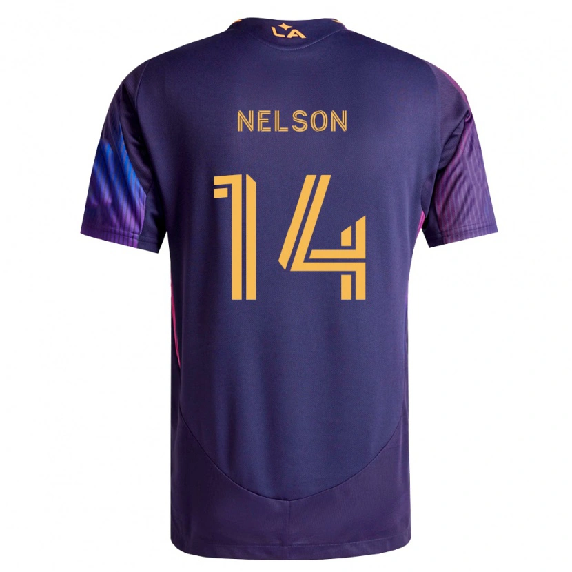 Danxen Niño Camiseta John Nelson #14 Morado Profundo Amarillo 2ª Equipación 2026/27 La Camisa