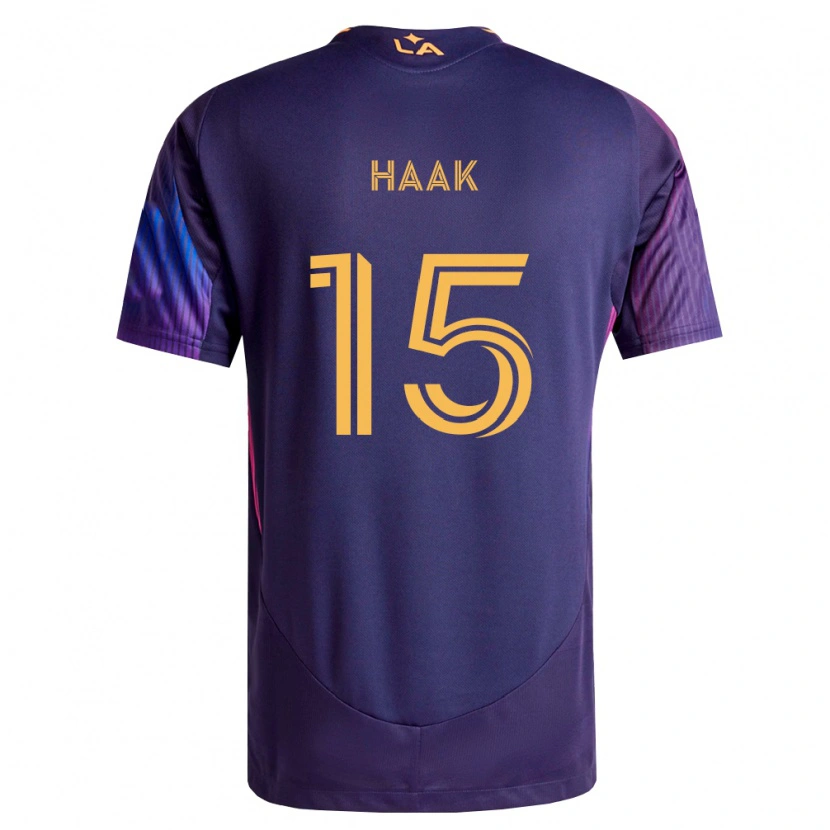 Danxen Niño Camiseta Justin Haak #15 Morado Profundo Amarillo 2ª Equipación 2026/27 La Camisa