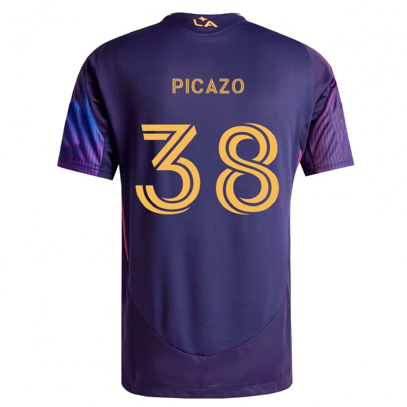 Danxen Niño Camiseta Axel Picazo #38 Morado Profundo Amarillo 2ª Equipación 2026/27 La Camisa