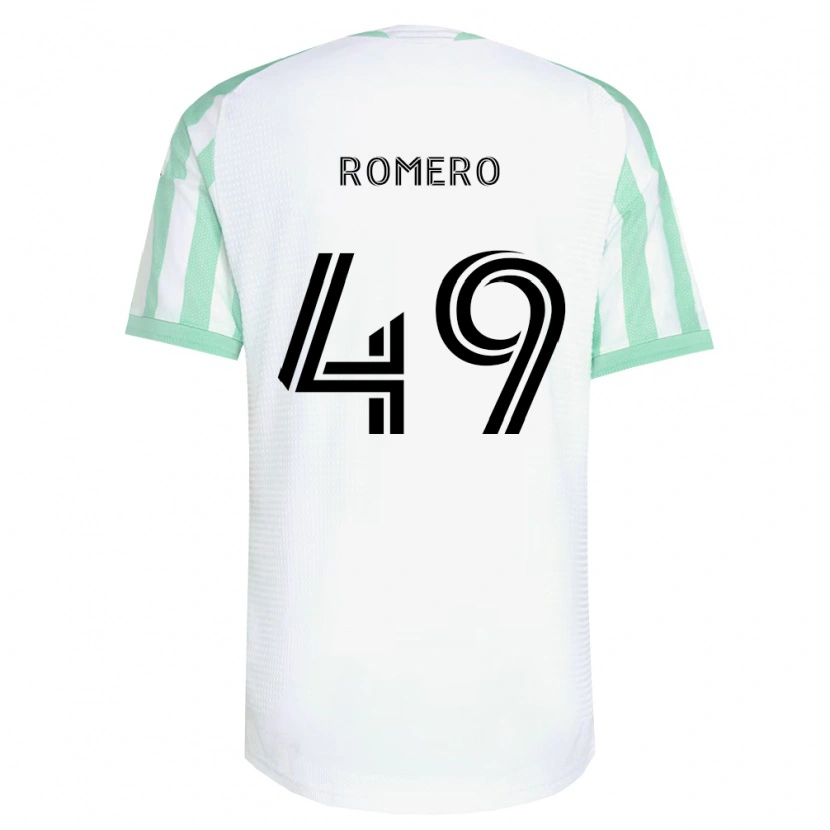 Danxen Niño Camiseta David Romero #49 Verde Claro Negro Blanco 2ª Equipación 2026/27 La Camisa