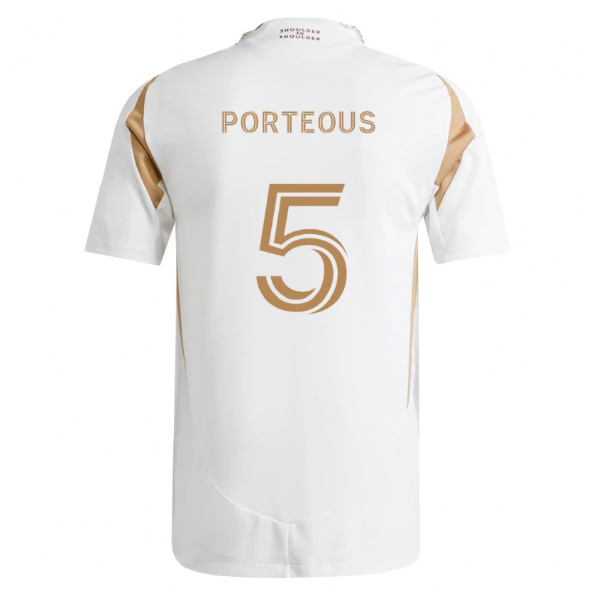 Danxen Niño Camiseta Ryan Porteous #5 Blanco Marrón 2ª Equipación 2026/27 La Camisa