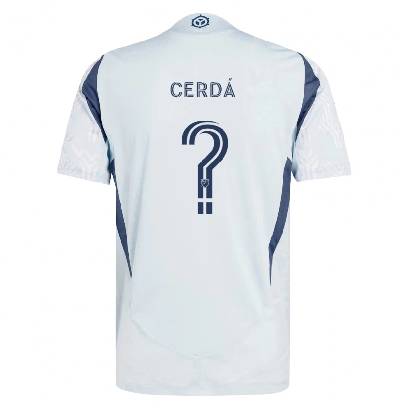 Danxen Niño Camiseta Adrián Cerdá #0 Azul Gris Blanco 2ª Equipación 2026/27 La Camisa