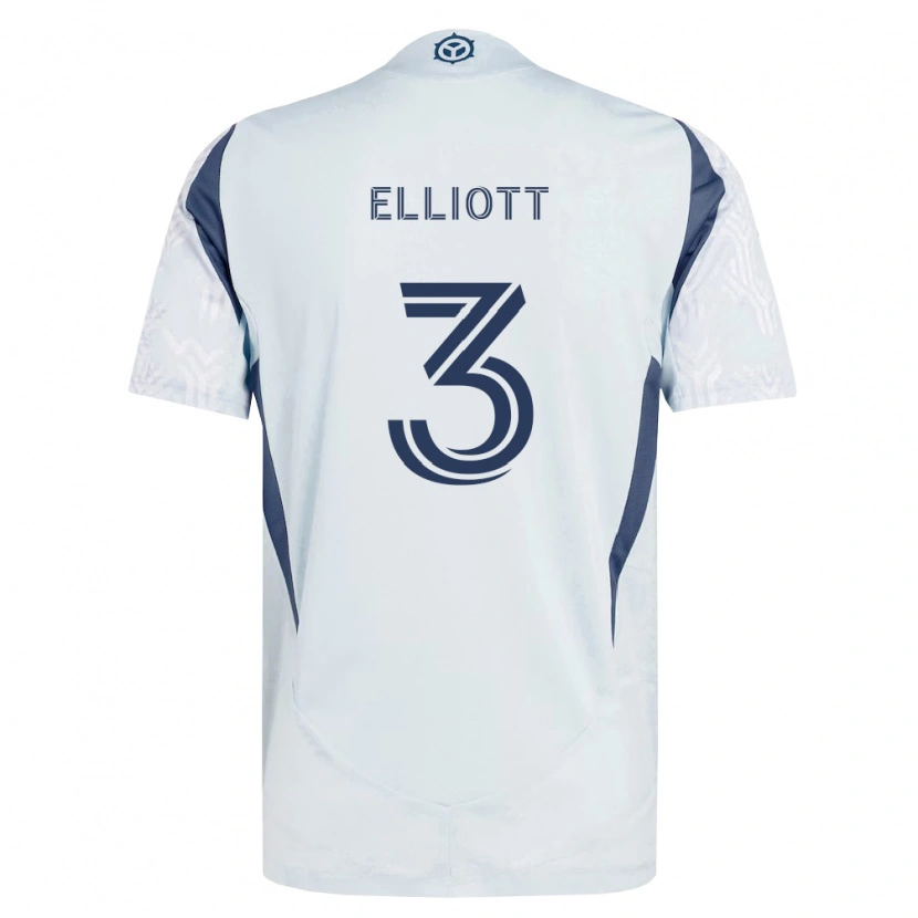 Danxen Niño Camiseta Jack Elliott #3 Azul Gris Blanco 2ª Equipación 2026/27 La Camisa