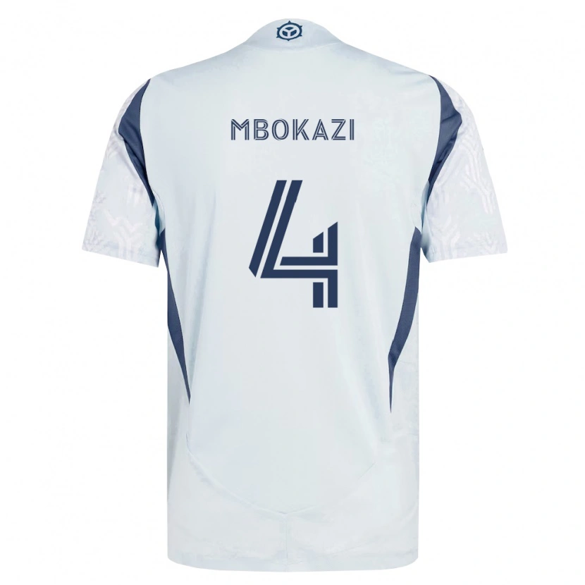 Danxen Niño Camiseta Mbekezeli Mbokazi #4 Azul Gris Blanco 2ª Equipación 2026/27 La Camisa