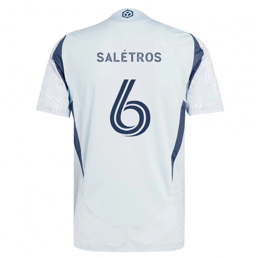 Danxen Niño Camiseta Anton Salétros #6 Azul Gris Blanco 2ª Equipación 2026/27 La Camisa