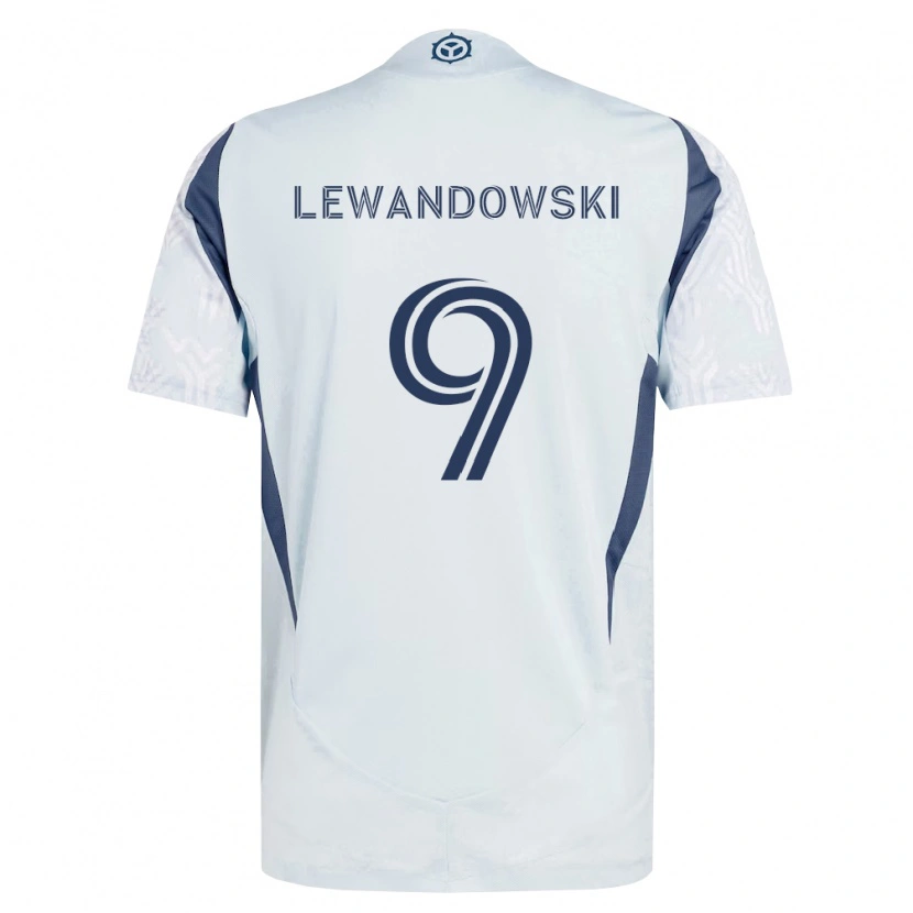 Danxen Niño Camiseta Robert Lewandowski #9 Azul Gris Blanco 2ª Equipación 2026/27 La Camisa