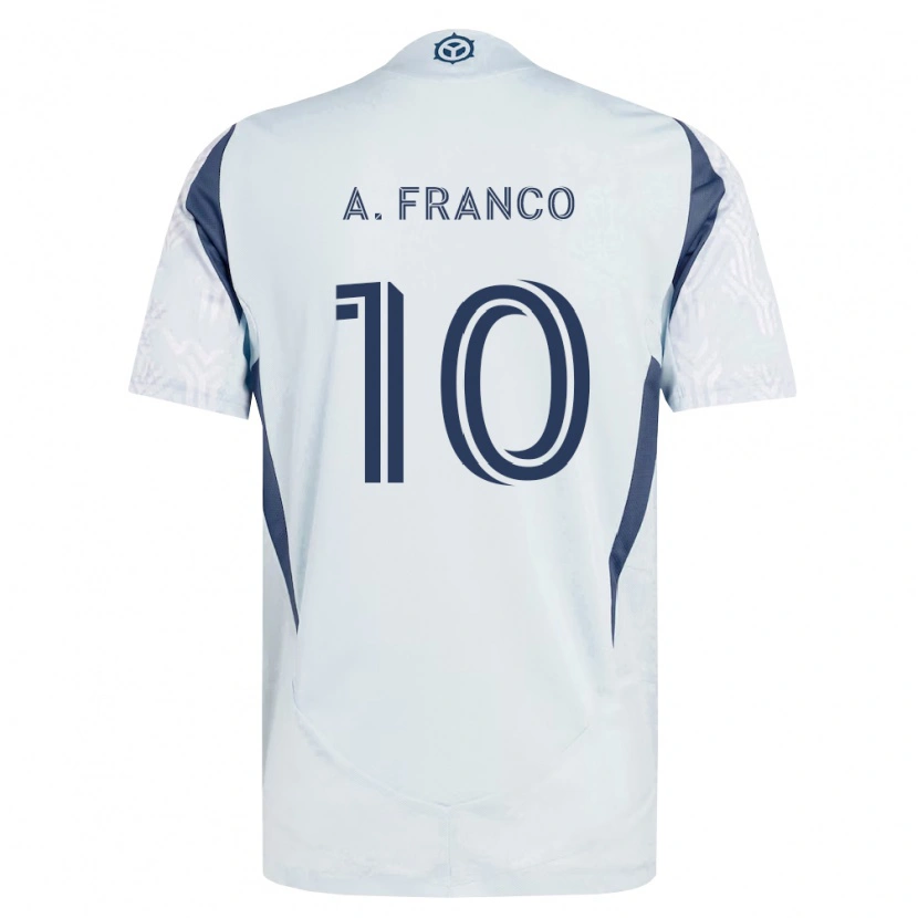 Danxen Niño Camiseta André Franco #10 Azul Gris Blanco 2ª Equipación 2026/27 La Camisa