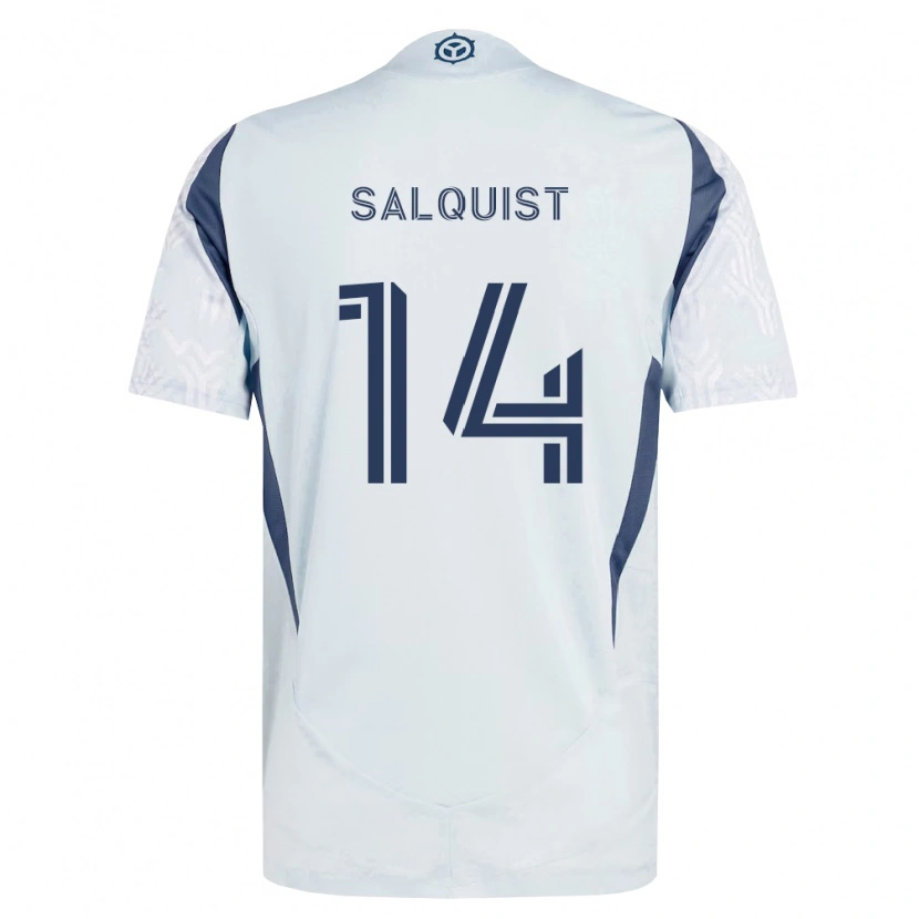 Danxen Niño Camiseta Tobias Salquist #14 Azul Gris Blanco 2ª Equipación 2026/27 La Camisa