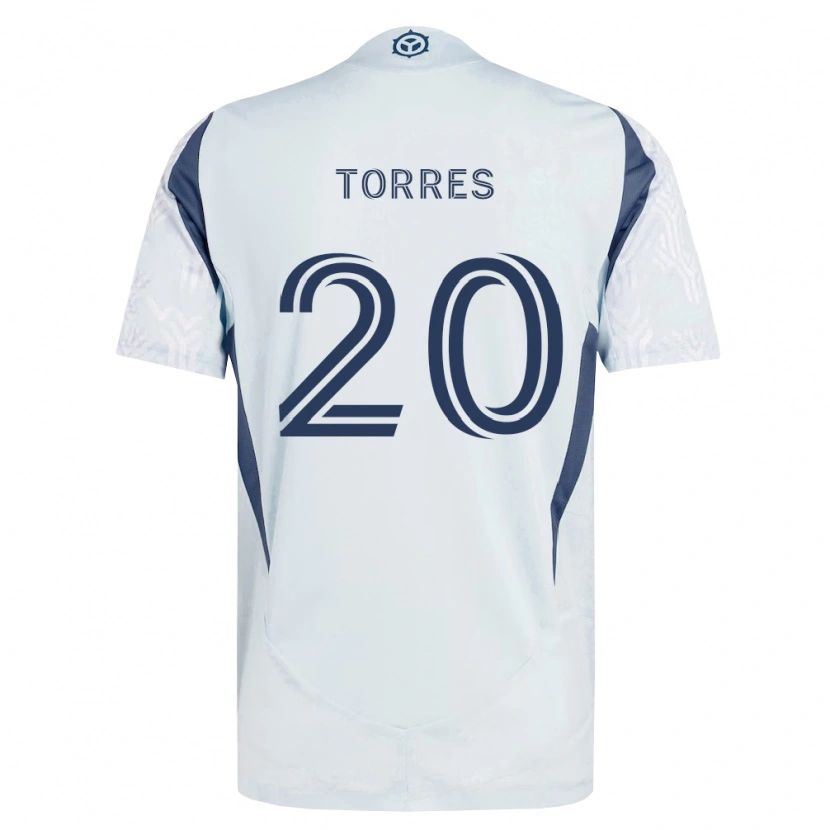 Danxen Niño Camiseta Jairo Torres #20 Azul Gris Blanco 2ª Equipación 2026/27 La Camisa