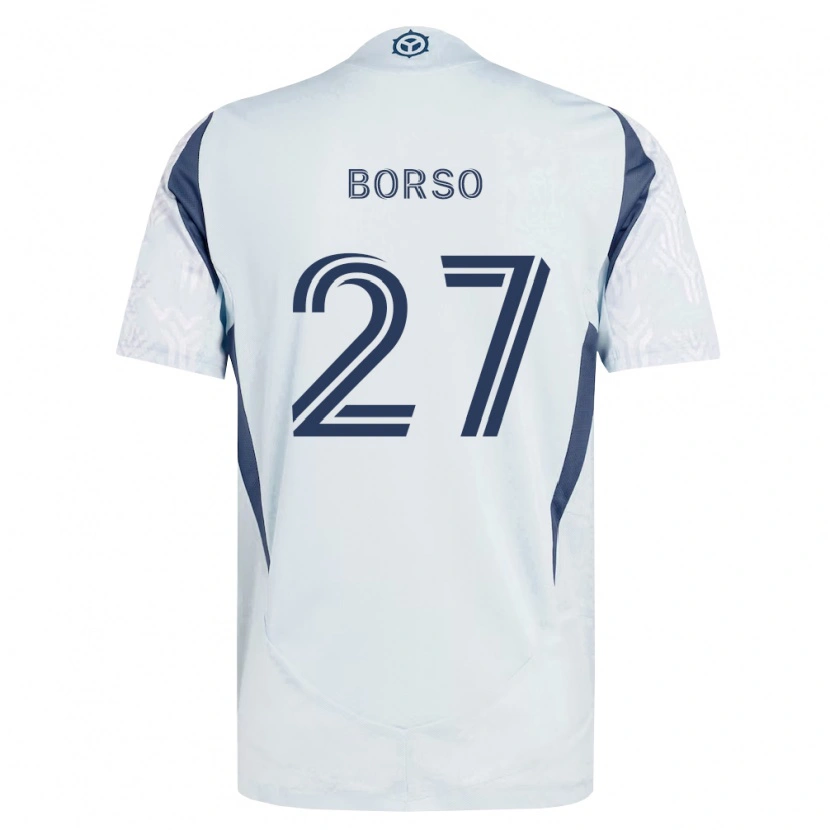 Danxen Niño Camiseta Dylan Borso #27 Azul Gris Blanco 2ª Equipación 2026/27 La Camisa