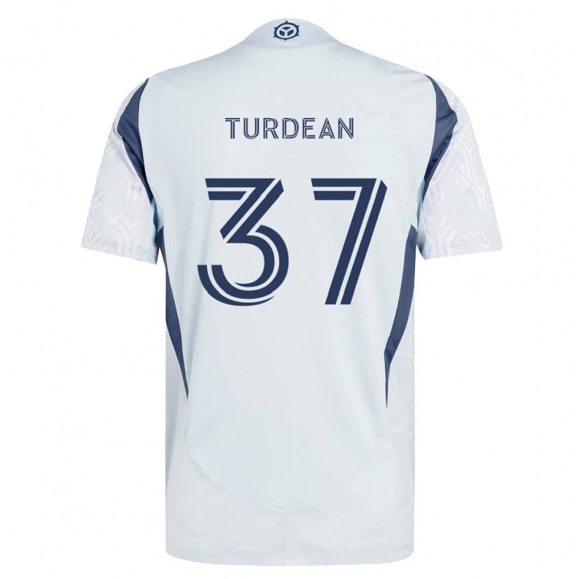 Danxen Niño Camiseta Robert Turdean #37 Azul Gris Blanco 2ª Equipación 2026/27 La Camisa