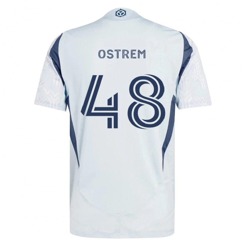 Danxen Niño Camiseta Charlie Ostrem #48 Azul Gris Blanco 2ª Equipación 2026/27 La Camisa