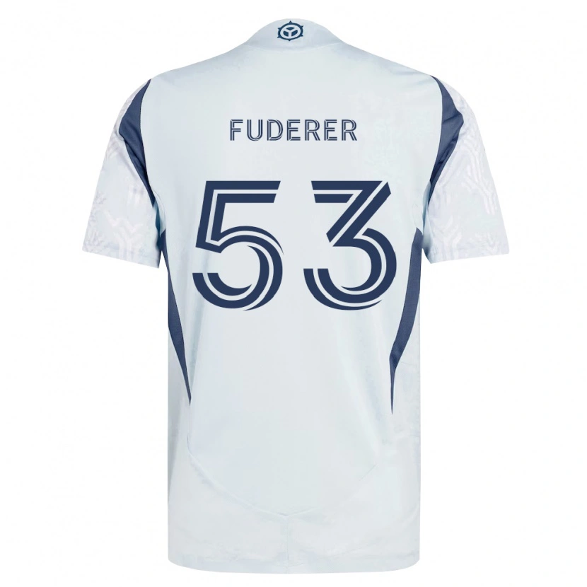 Danxen Niño Camiseta Jake Fuderer #53 Azul Gris Blanco 2ª Equipación 2026/27 La Camisa