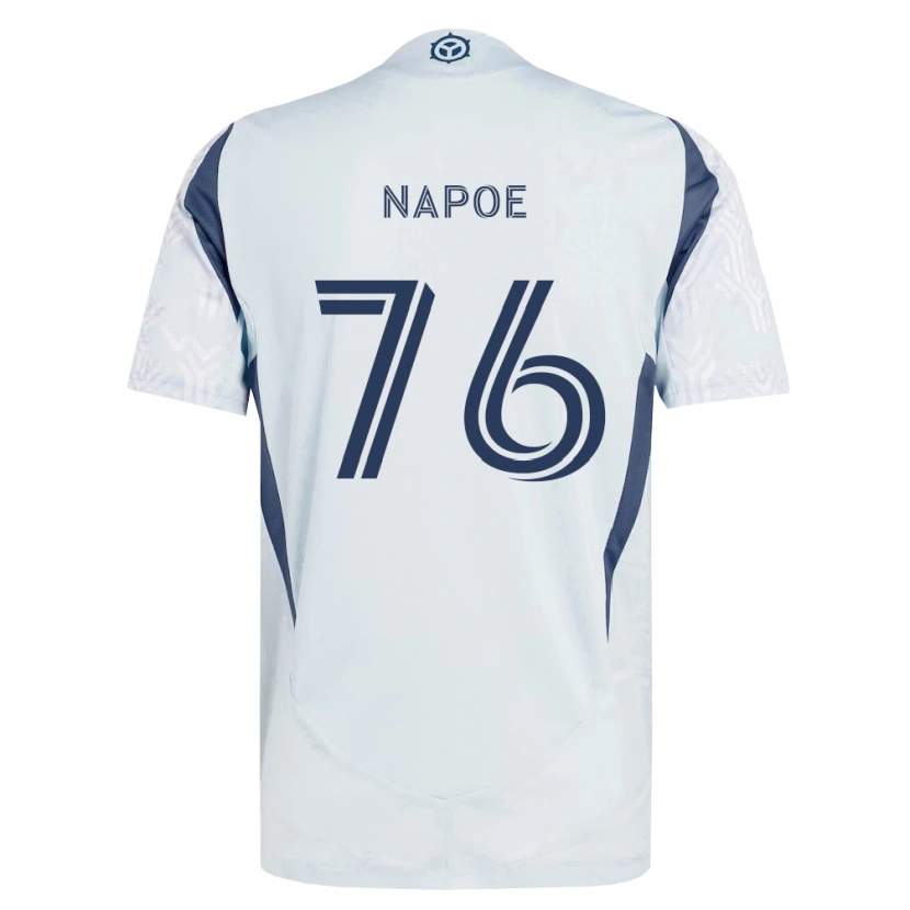 Danxen Niño Camiseta Milan Napoe #76 Azul Gris Blanco 2ª Equipación 2026/27 La Camisa